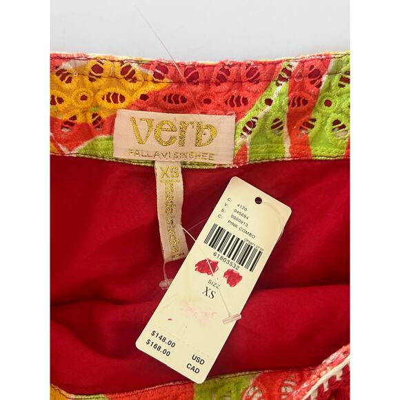 NWT Verb Pallavi Singhee Floral Tassle Mini Skirt Womens XS Boho Chic Fairy - Picture 3 of 16